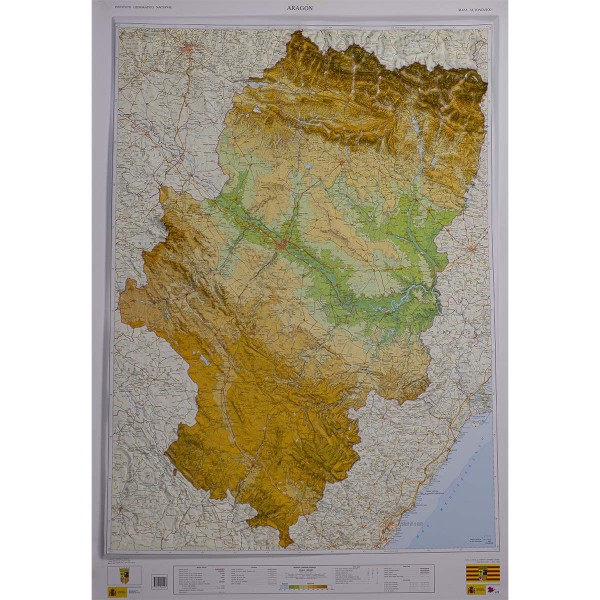 mapa relieve aragon Mapa Relieve Aragon 1 300 000 mapa relieve aragon